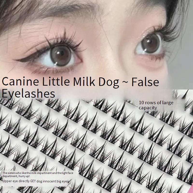 Makeup 10 Rows Of Soft And Cute Dog Eye False Eyelashes Large Capacity Cartoon Cute Photogenic Eyelashes Lazy Style Hand Clumsy Party