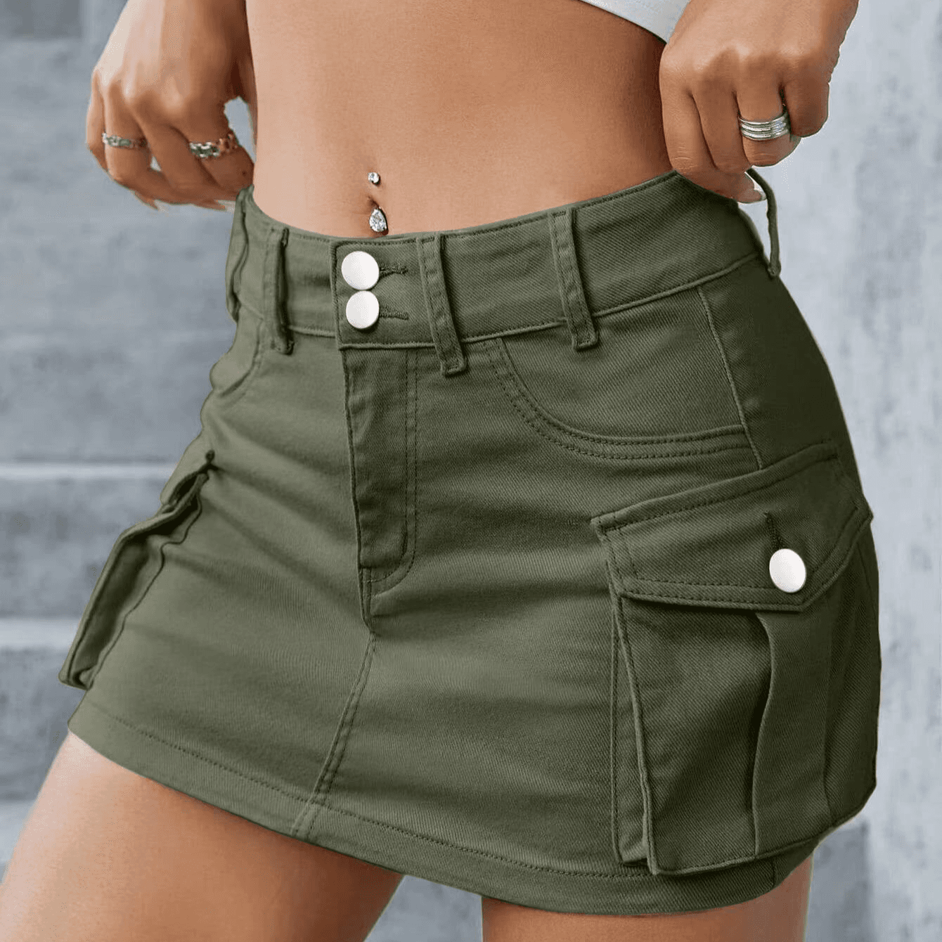 Women's Clothing New Solid Color Pocket Slim Sexy Fashion Hip Skirt