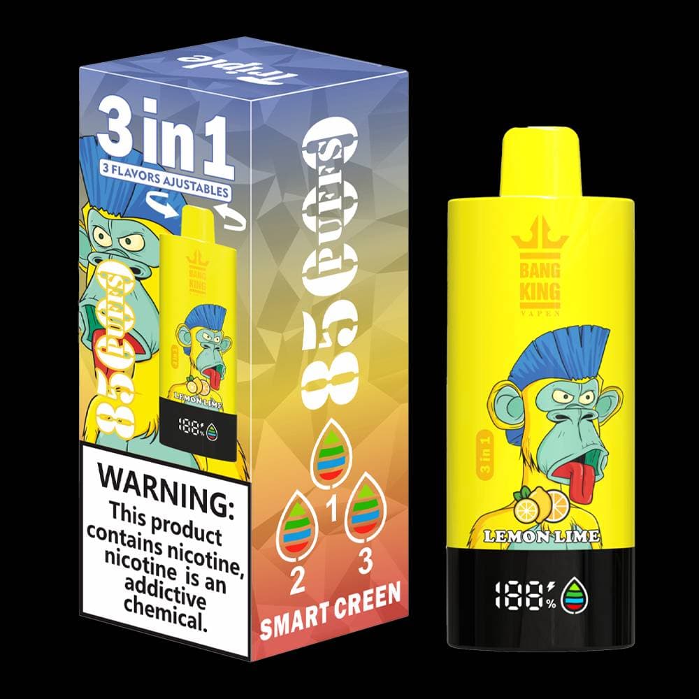 BangKing 85000 Vape jetable Puff 85k 3 en 1 avec écran LCD (lot de 3)