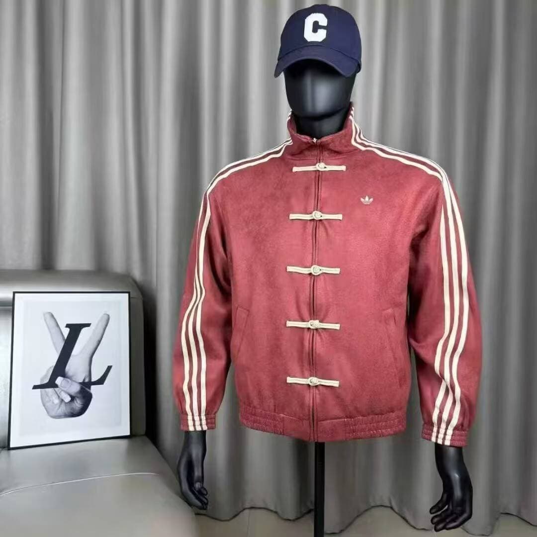 Veste de marque de mode chinoise rétro à trois barres, printemps-automne.
