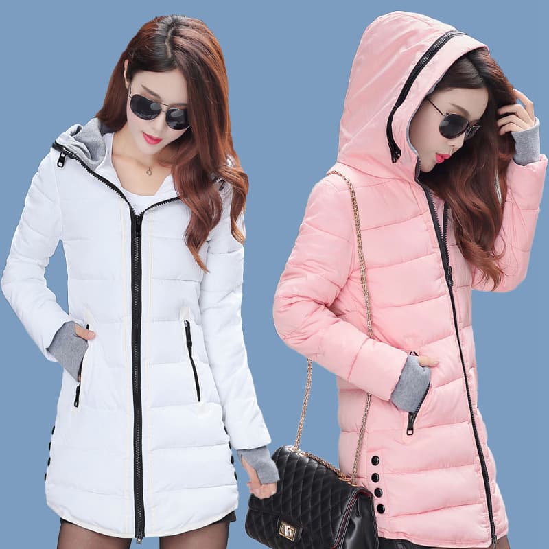 Women's Clothing winter new style medium and long cotton coat thickened fashion hooded Warm jacket cotton coat women's slim jacket