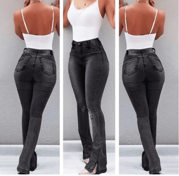 Women's Split Flared High-waisted Jeans Women's Trousers