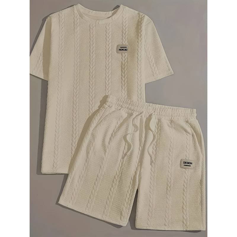 Men's Clothing Suits Spring Loose Casual Solid Color V Neck Long Sleeved Trousers Two Piece Suit