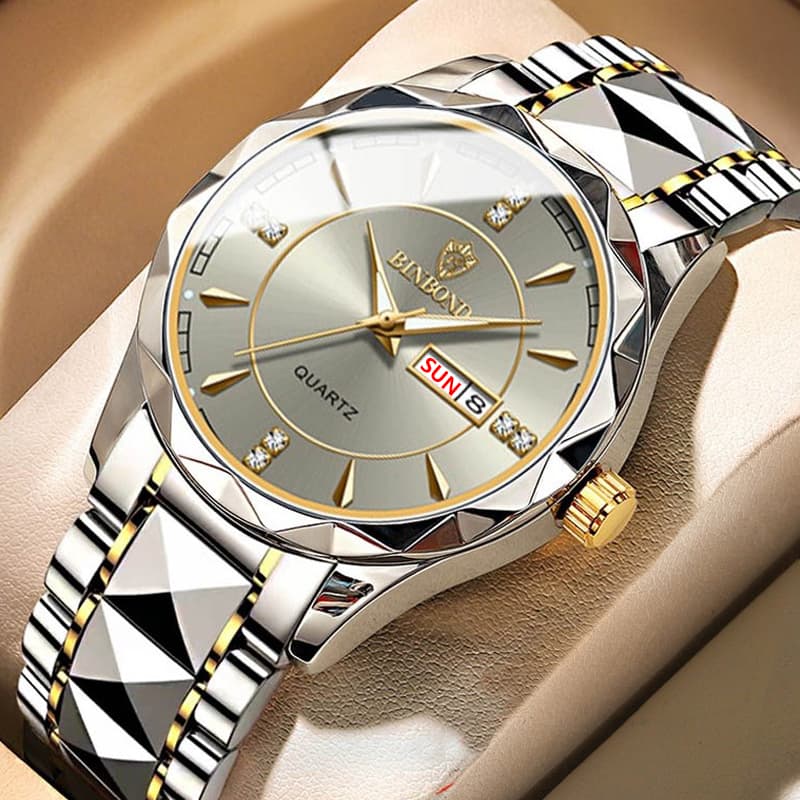 Top Brand Men's Fashion Quartz Watches Ultra Thin Diamond Stainless Steel Watch Waterproof Luminous Wrist Watch