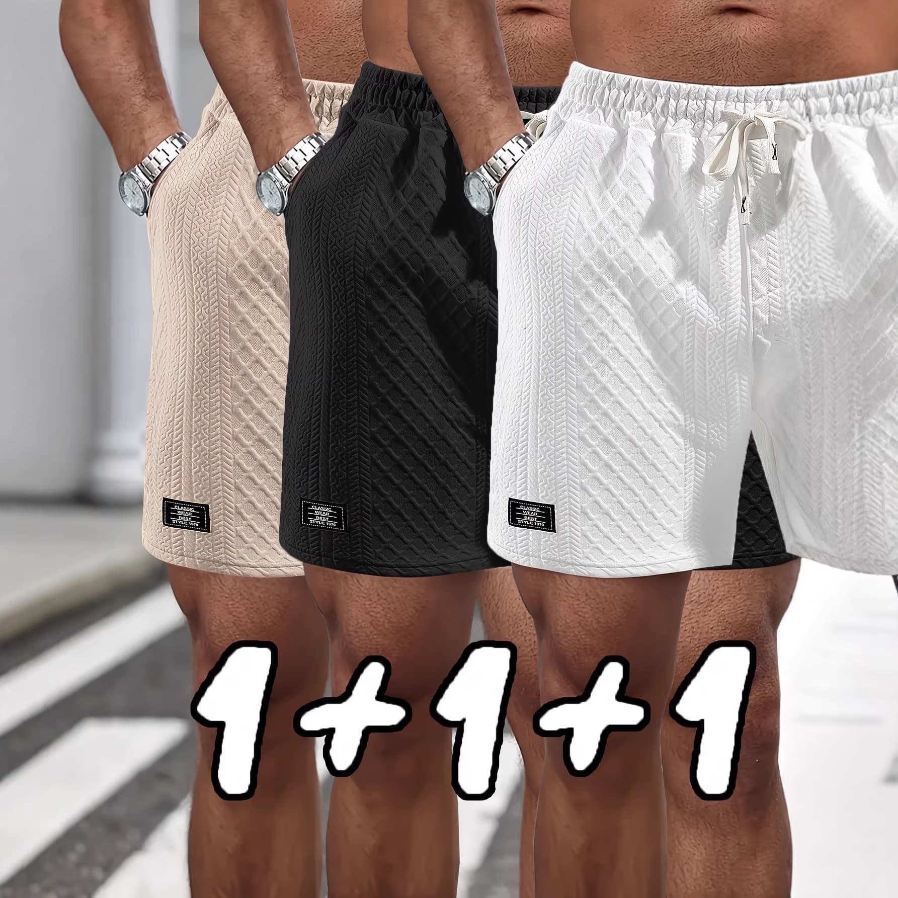 Men's Clothing Men's Shorts Casual Drawstring Jacquard Outdoor Loose Sports Pants For Formal & Casual For Mental