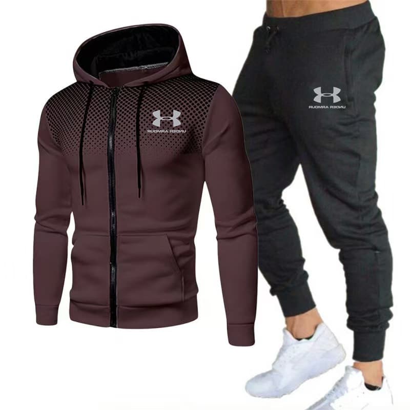 Ensemble de sport pour homme 2026 : sweat à capuche et pantalon deux pièces.