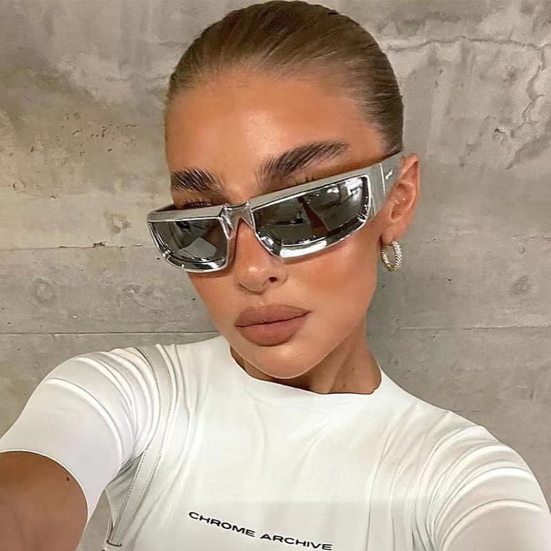 2023 new light luxury trend spicy girl tide men and women futuristic hip-hop bungee riding sports sunglasses