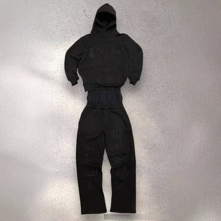 Men's Clothing Trendy Unisex Oversized Streetwear Jogger Pants Set With Hoodie For Casual Wear​