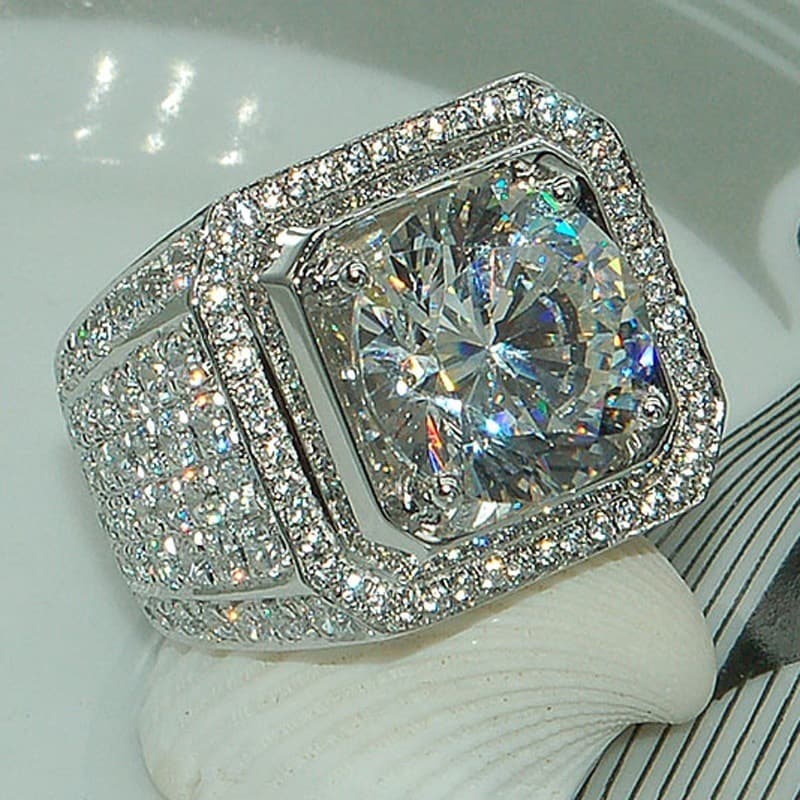 Unisex hot selling fashion rings, new domineering men's diamond rings, full diamond micro set rings