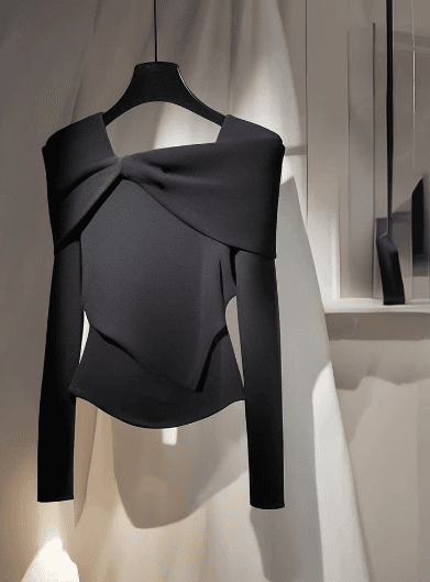 Women's Clothing This Year's Popular Beautiful Style Tops Autumn Unique Super Beautiful Black Bow Bottom T Shirt For Women