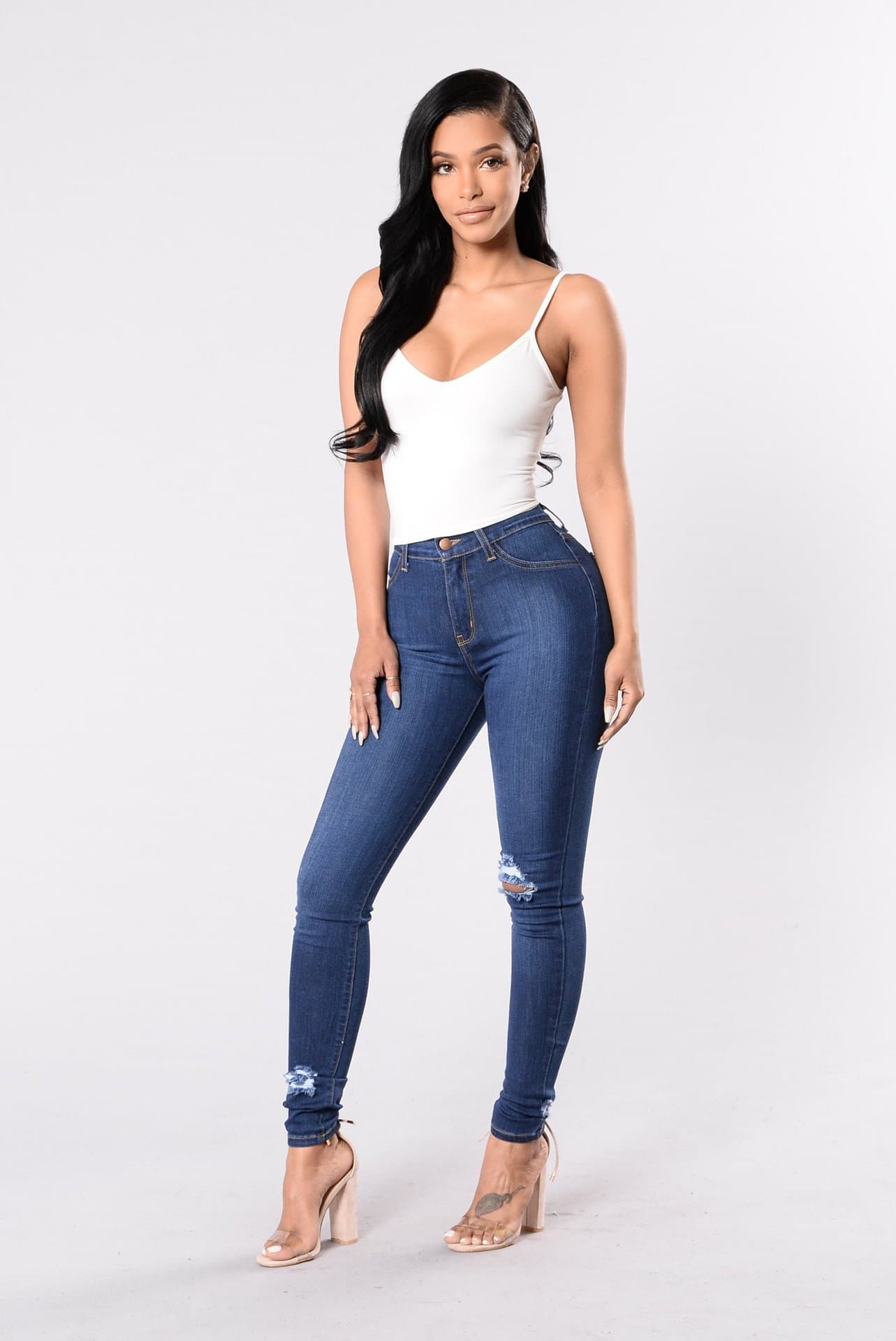 Women's Clothing Stretch Ripped Slim Fit Pants