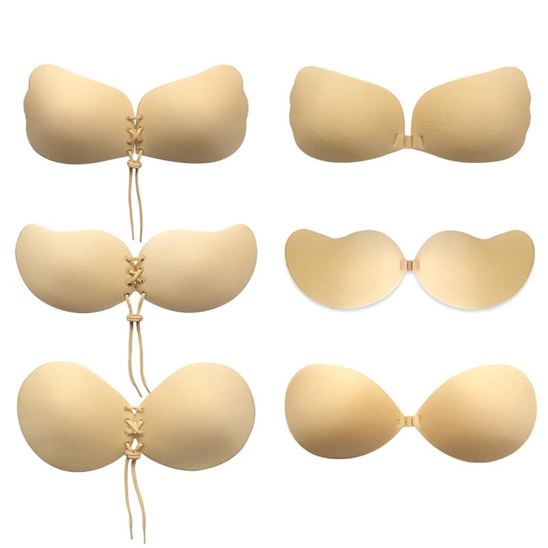 Underwear & Sleepwears Gathered Breast Stickers Invisible Mango Cup Bra Strapless Round Cup Underwear Wing Silicone Nipple Stickers