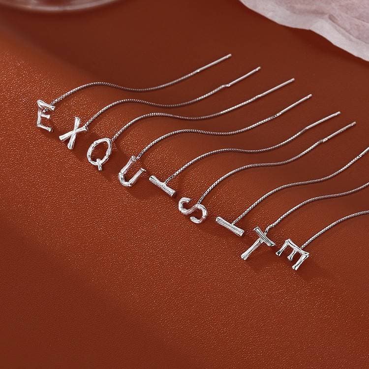 1PCS Women's Earrings ​Alphabet Ear Threads – Sterling Silver Letter Earrings (Minimalist & Hypoallergenic)​