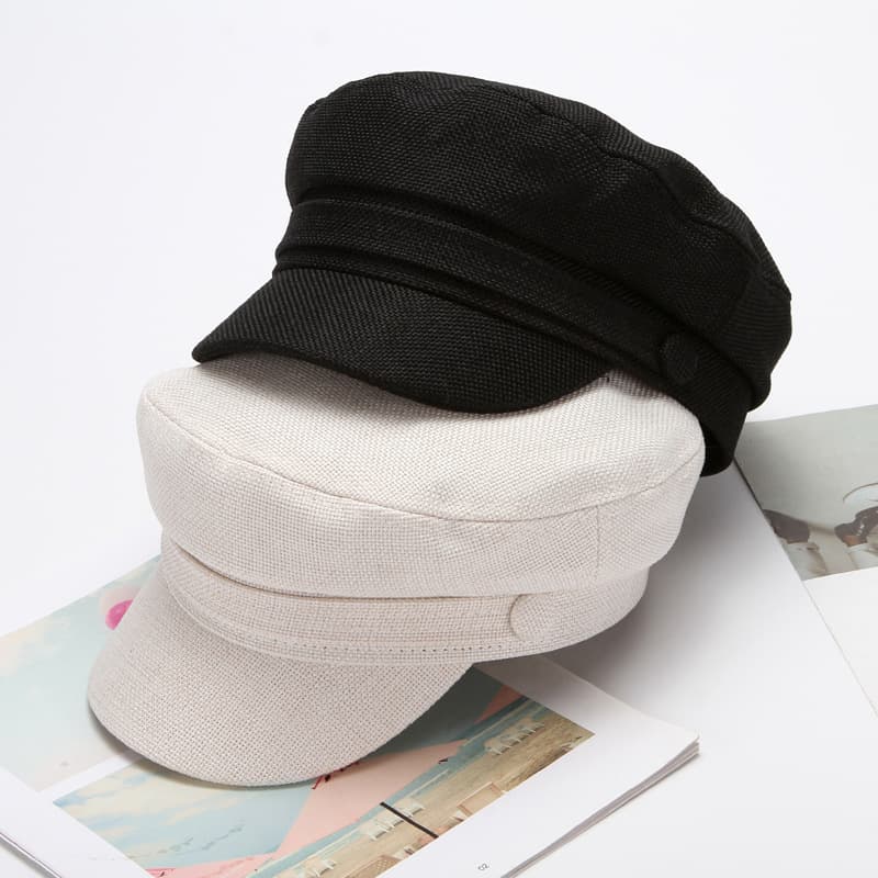Women's Korean Trendy British Style Internet Celebrity Octagonal Spring And Newsboy Navy Hat Autumn Thin Beret