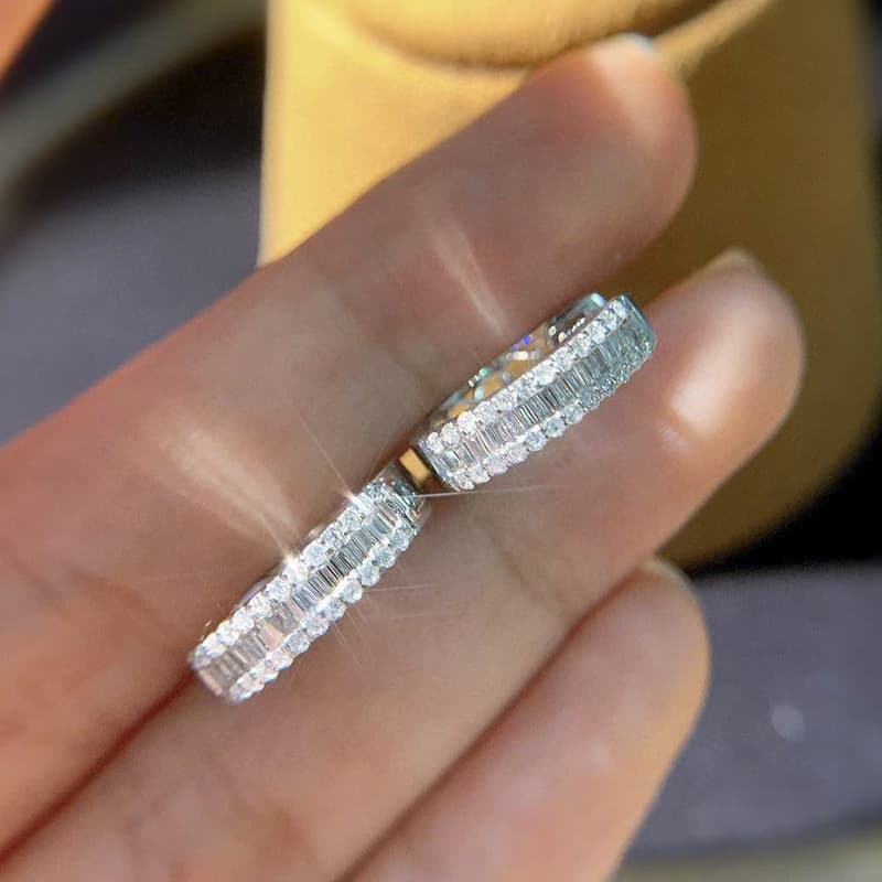 Hoop Earrings New Earrings For Women Exquisite And Fashionable Daily Matching Accessories Micro Inlaid Zircon Model