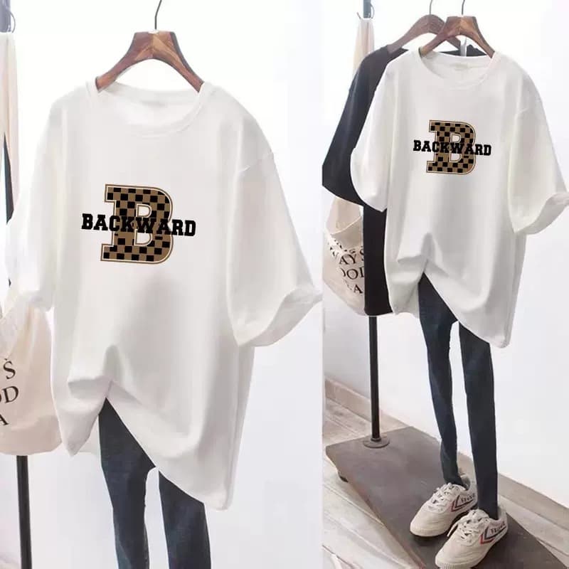 Women's White Loose Short-sleeved T-shirt Women's Large Size Tops New Summer Medium And Long Style T-shirt