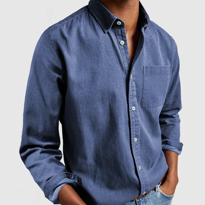 Summer Men's Loose Long Sleeve Pullover Casual Shirt Fashion Basic Style In Black Gray Khaki White
