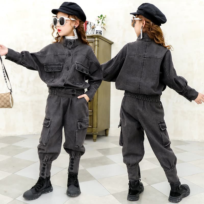 Kid's Clothing Girls jumpsuit spring and autumn 2024 new style children's autumn clothes net celebrity children autumn fashionable two piece suit