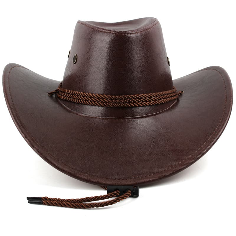 Manufacturer wholesale PU leather imitation suede European and American western cowboy hats for men and women outdoor casual windproof sunshade hats