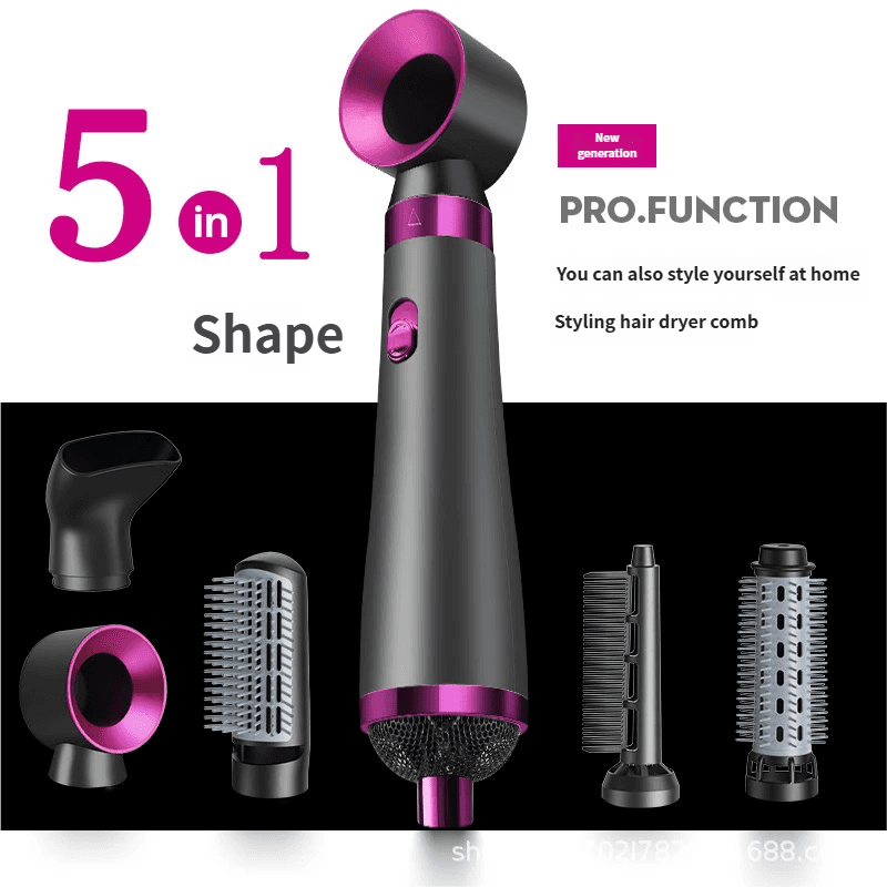 ​Multifunctional Hot Air Hair Styler - 3-in-1 Blow Dryer, Straightener & Curler With Dual Nozzles | 750W Fast Heating, 3 Speed Settings