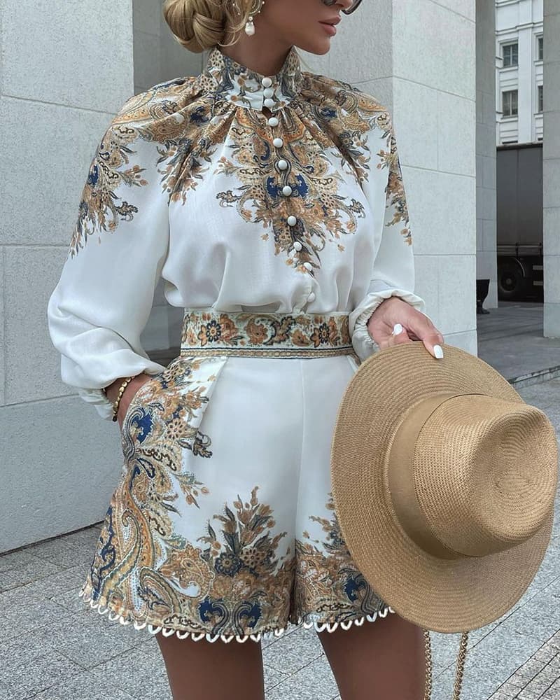 Women's Autumn fashion print suits