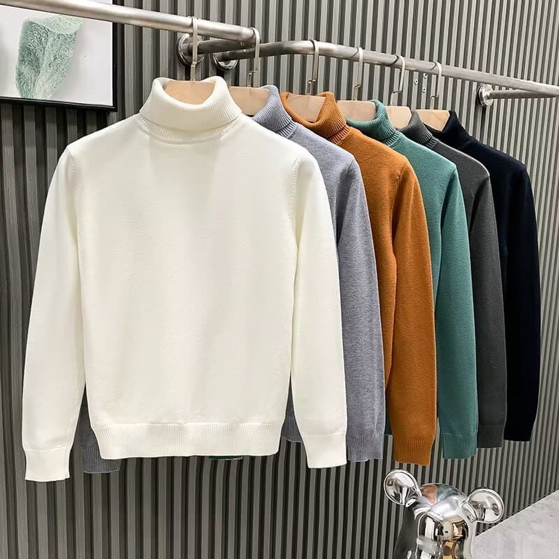 Men's Clothing Autumn And Winter Turtleneck Sweater Loose Warm Sweater Thick Bottoming Sweater