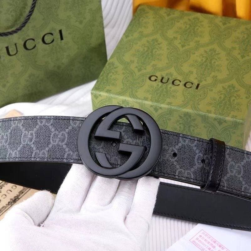 Ceinture en cuir à boucle double G classique pour homme, idéale pour les affaires et les déplacements, avec imprimé rétro et cuir de vachette r