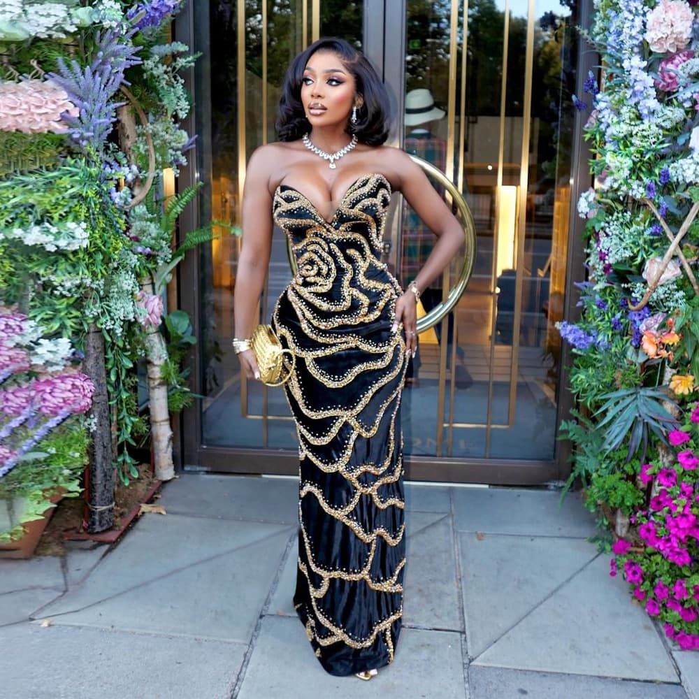 Women's Clothing End Banquet Long Skirt Host Dress Dress Female Sexy Tube Top Skirt Female