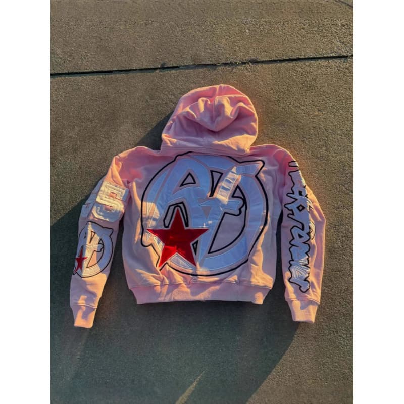 Men's Clothing American Trend Street Unisex Fashion High Street Ins Style Couple Digital Printing Hip Hop Zipper Sweatshirt