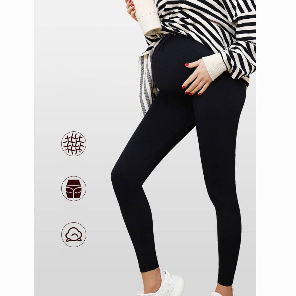 Women's Clothing Slim High Waist Seamless Maternity Leggings Tight Black Yoga Sports Pants