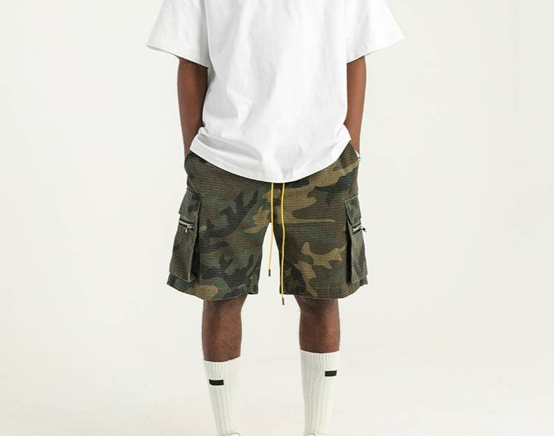 Men's Clothing High Street Trendy Camouflage Shorts For Men, American Casual Sports Straight Leg Five Point Pants, Loose Pocket Cargo Pants, Summer.