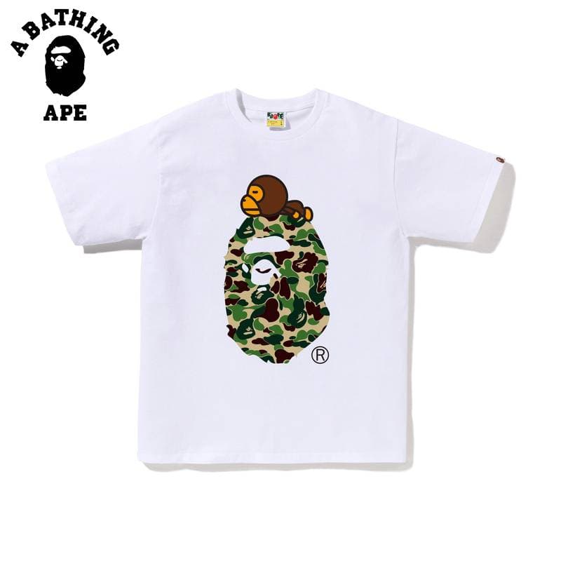 T-shirt à manches courtes pour homme avec imprimé gorille et camouflage A BATHING APE