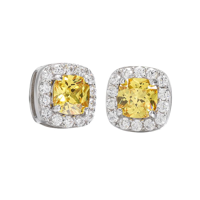 Men And Women's Jewelry Rock Sugar Earrings S925 Silver Plated Full Diamond Hip Hop Street American Diamond Earrings Trendy High End Single