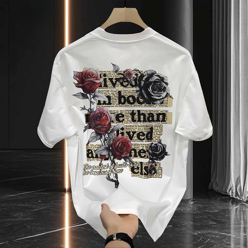 Men's Clothing 2025 New Hot Selling Casual High End Men's Short Sleeved T Shirt Summer Half Sleeved Cotton Trendy American Style All Match Top T