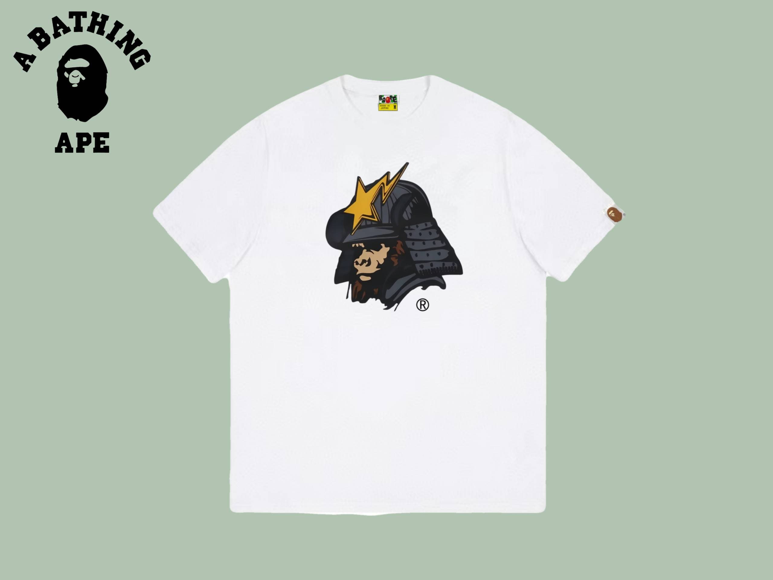 A BATHING APE BAPE-Armor Ape Warrior Printed Pattern Cotton Short Sleeved T-shirt