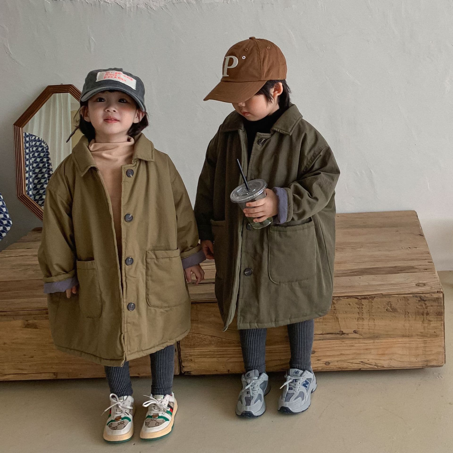 Winter Children's Cotton-padded Jacket Long Girls' Cotton-padded Jacket Thick Warm Boy Baby Cotton Windbreaker Cotton-padded Jacket