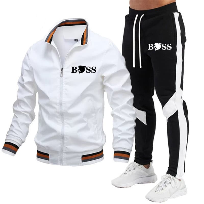 Costume décontracté pour hommes, pantalon épissé, ensemble veste de pilote de haute qualité, nouveauté 20224