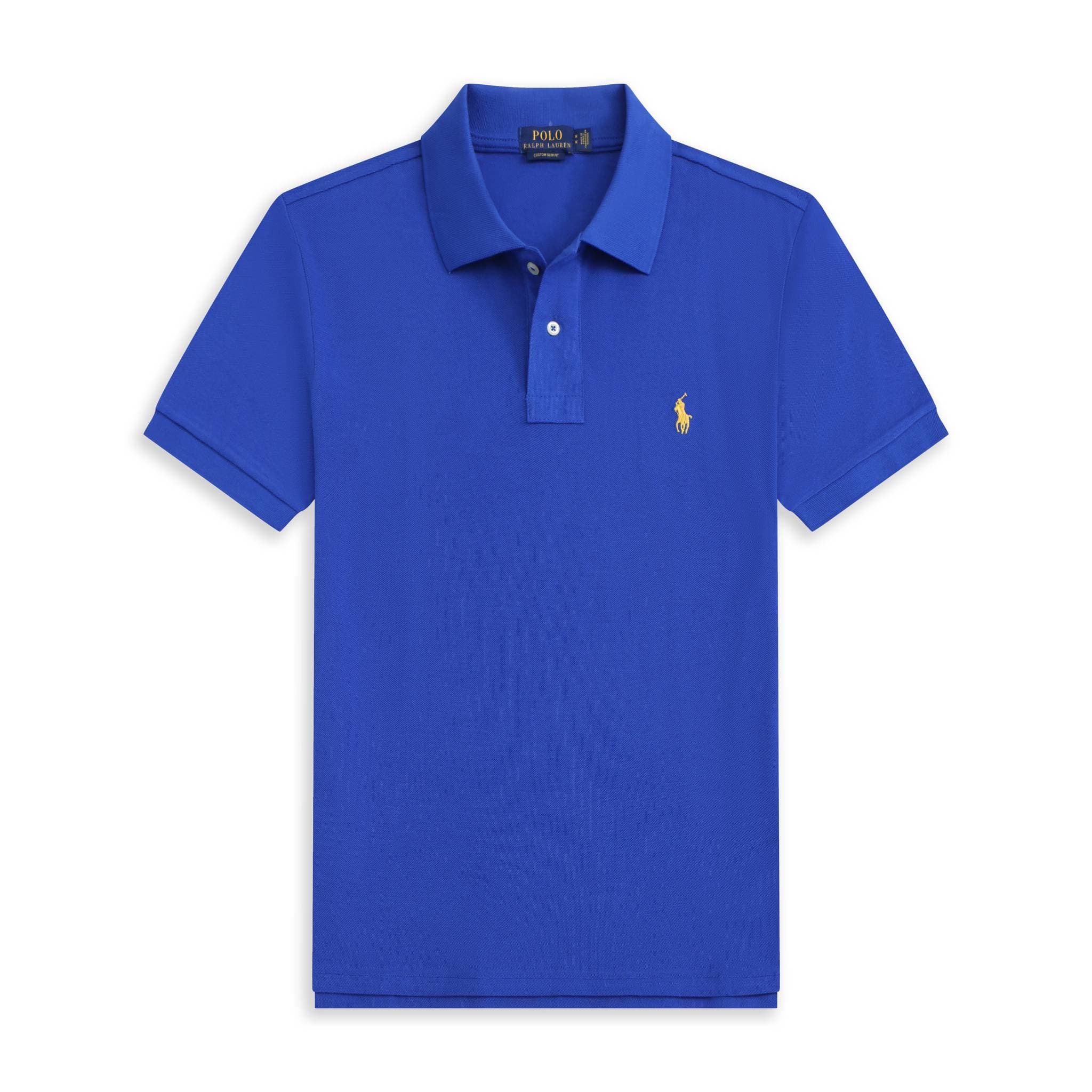 Polo RL Pony Logo pour homme, brodé, en coton uni, grande taille, manches courtes, coupe ample.