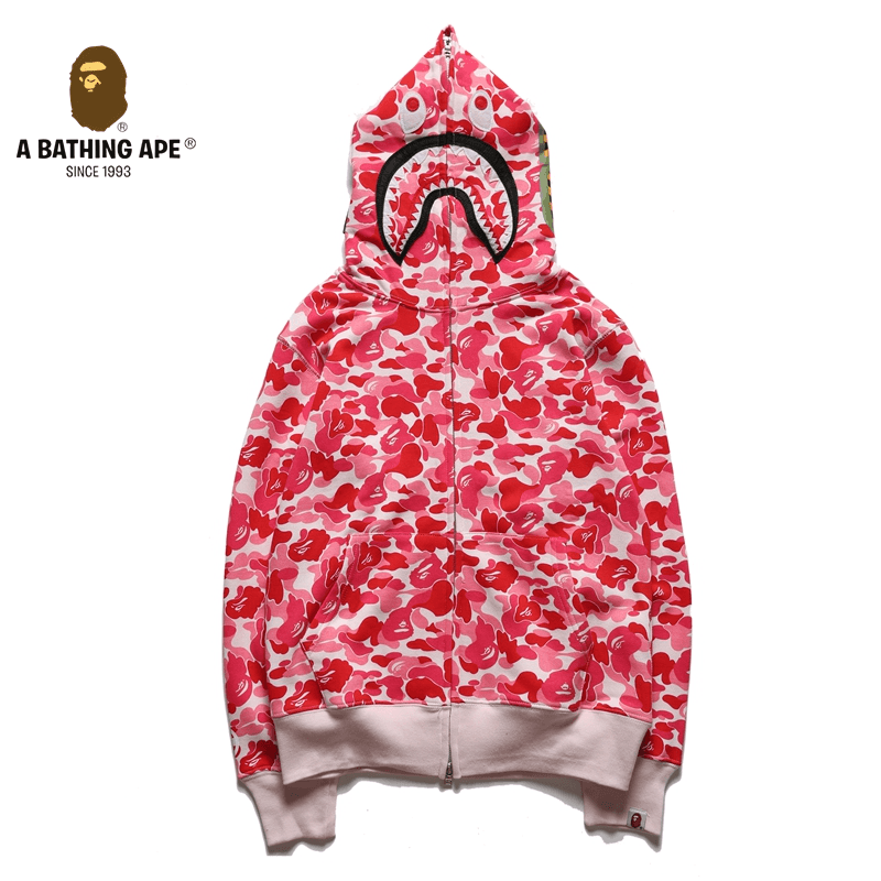 A BATHING APE ABC CAMO High Quality Pure Cotton Version SHARK FULL ZIP HOODIE MENS AND WOMEN