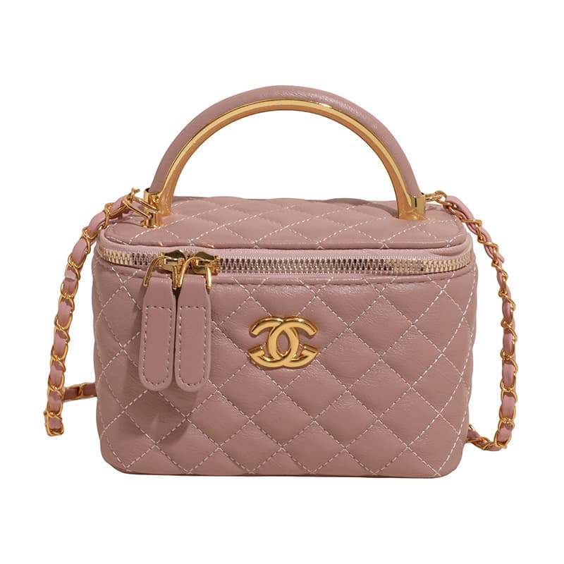 Sac bandoulière carré matelassé brodé à chaîne pour femme, collection printemps 2025
