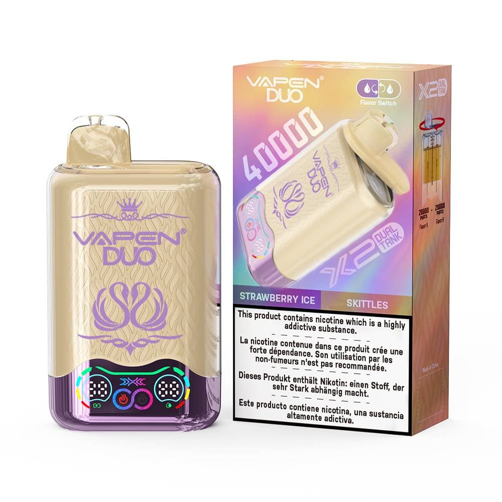 1 Vapen Duo 2 en 1, double réservoir, 40 000 bouffées, jetable, saveur citron vert Razz, chicha électronique Big Puff 50 000 bouffées, Nikotins