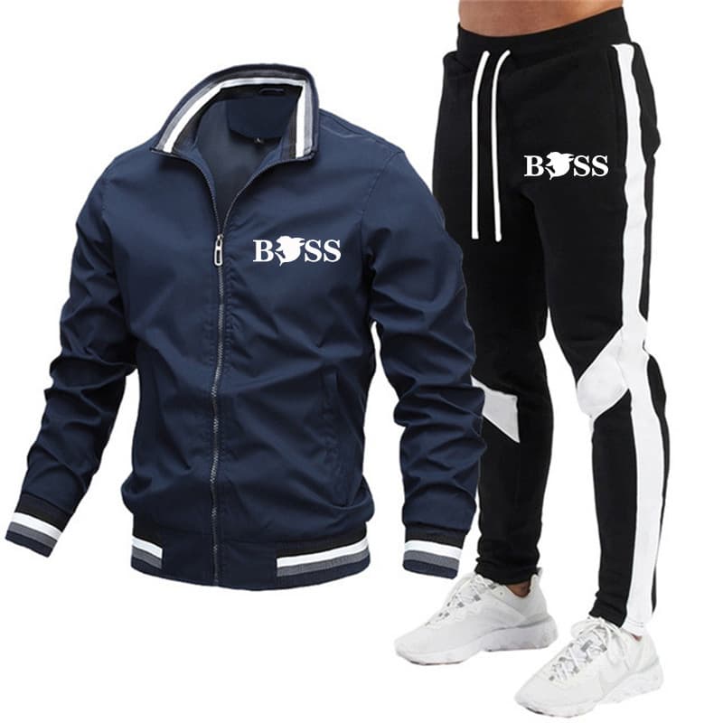 Costume décontracté pour hommes, pantalon épissé, ensemble veste de pilote de haute qualité, nouveauté 20224