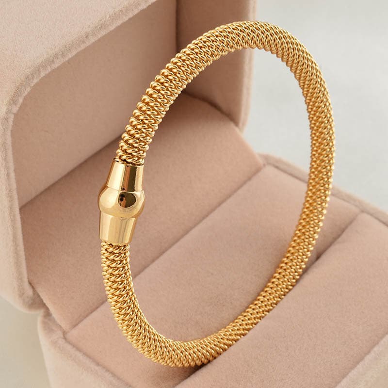 Stainless Steel Spring Cable Bracelet Elastic Magnet Buckle Jewelry Fashion Jewelry Bracelet Titanium Steel Jewelry