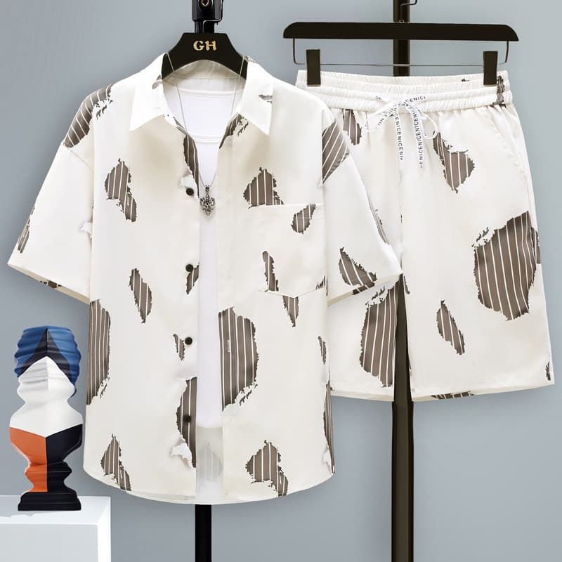 Vêtements pour hommes [UrbanEdge] Ensemble à manches courtes pour homme – Style urbain | Coupe décontractée