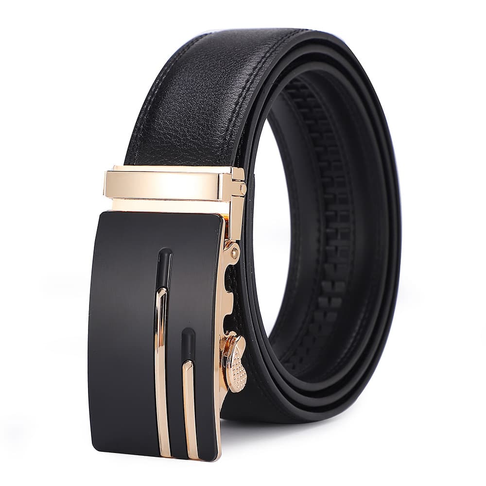 Men's Genuine Leather Belt With Automatic Buckle - Business & Casual Style For All Ages