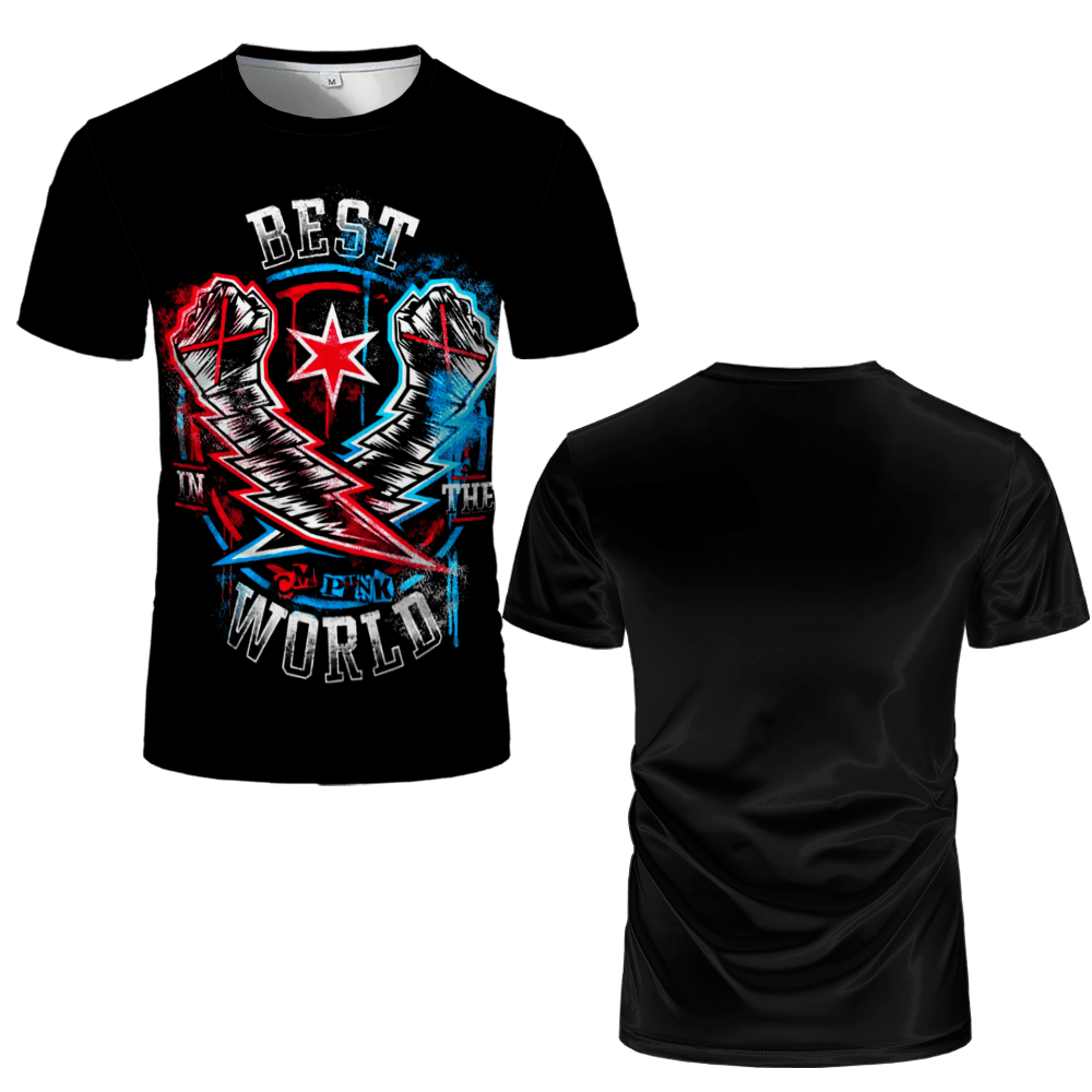 Role Playing WWE Competition Black And White T-shirt Fighting Sports Championship Boxing Top Fitness Training Breathable T-shirt
