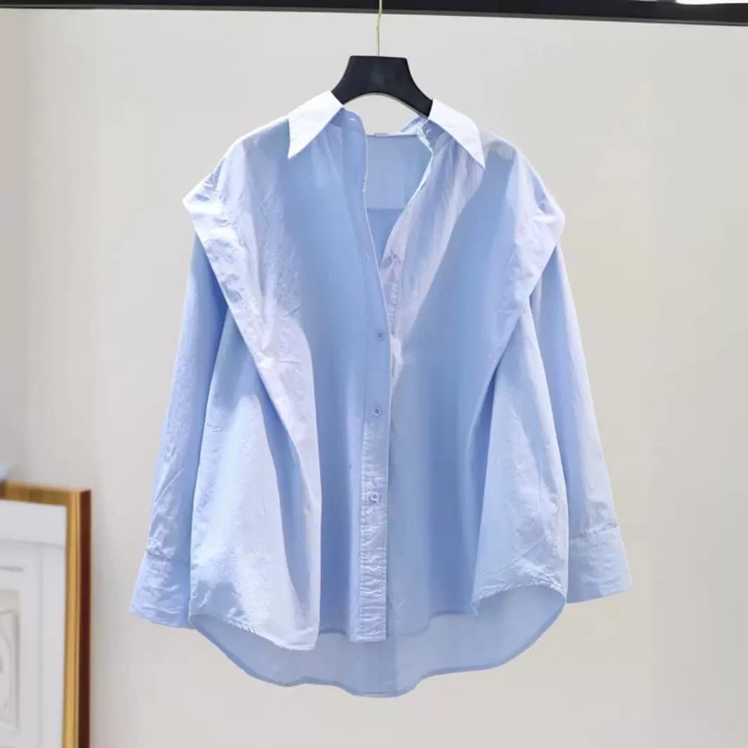 Women's Clothing ruffled long sleeved loose shirt