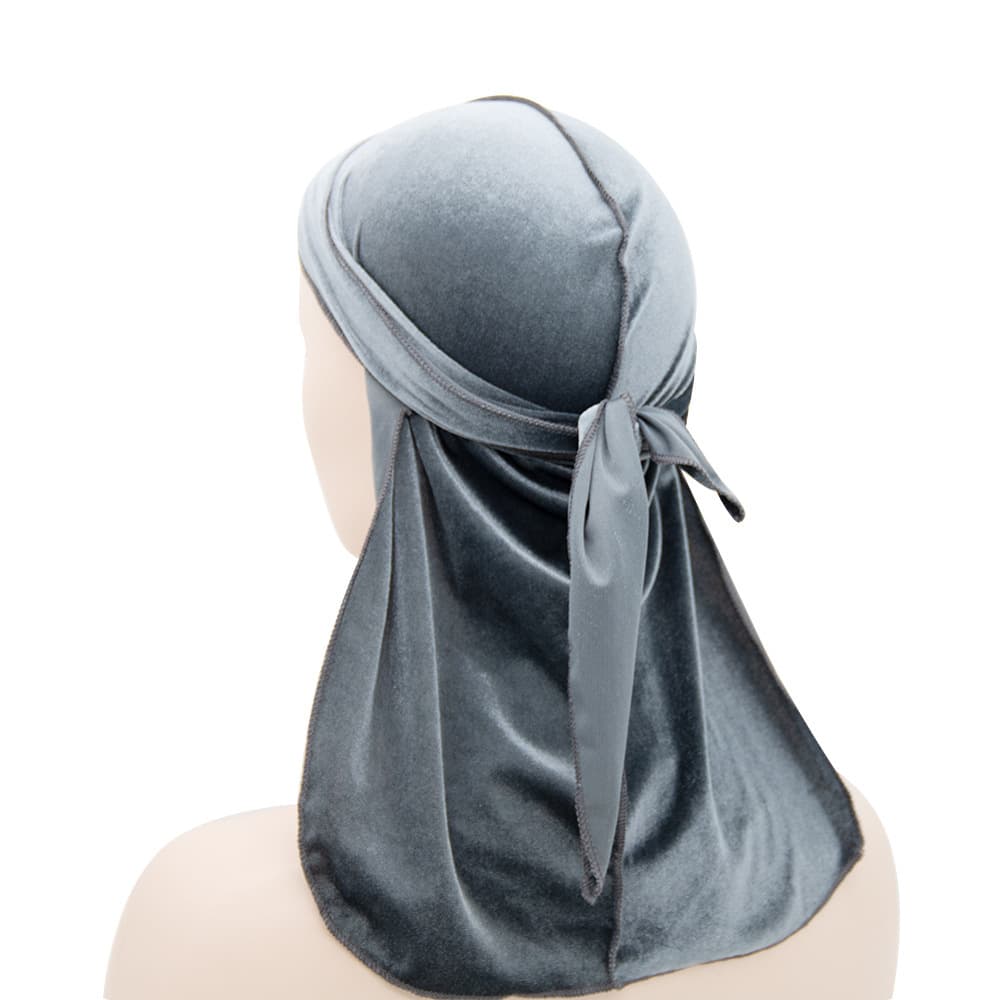 Chapeau de pirate unisexe en velours à longue queue, chapeau populaire à longue queue, durags en velours