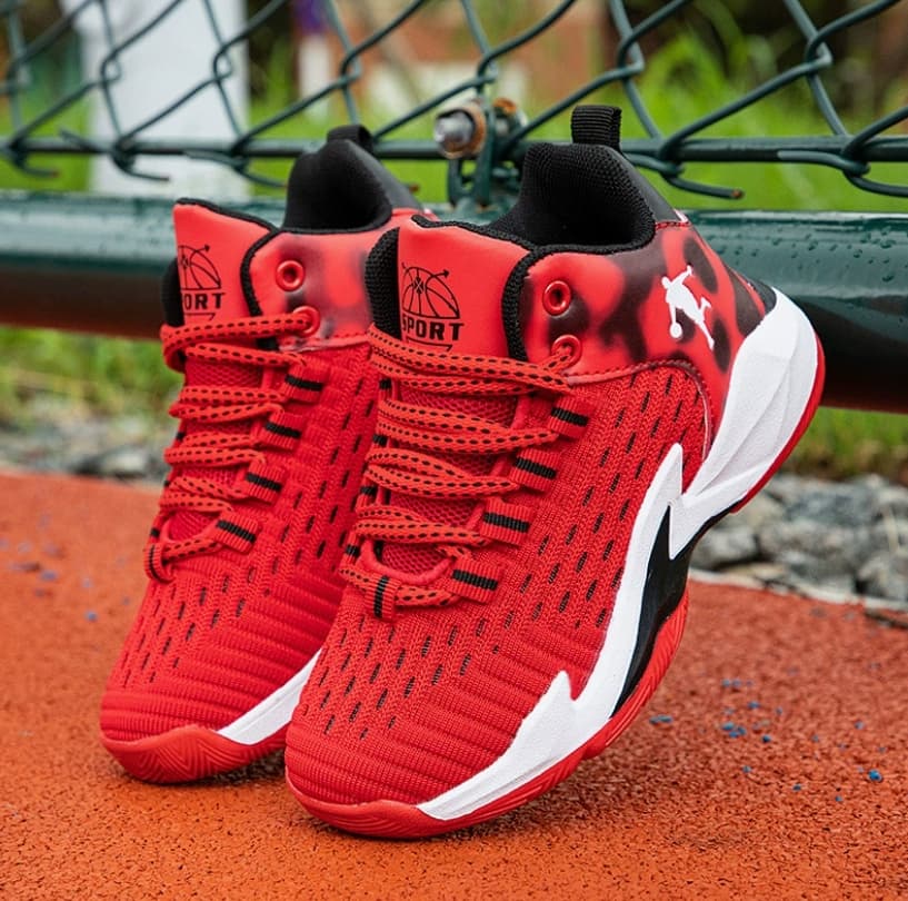 [HoopsJunior] Boys' Basketball Shoes - Breathable Mesh Sneakers | Lightweight Running Shoes For Kids (Sizes 28-38)