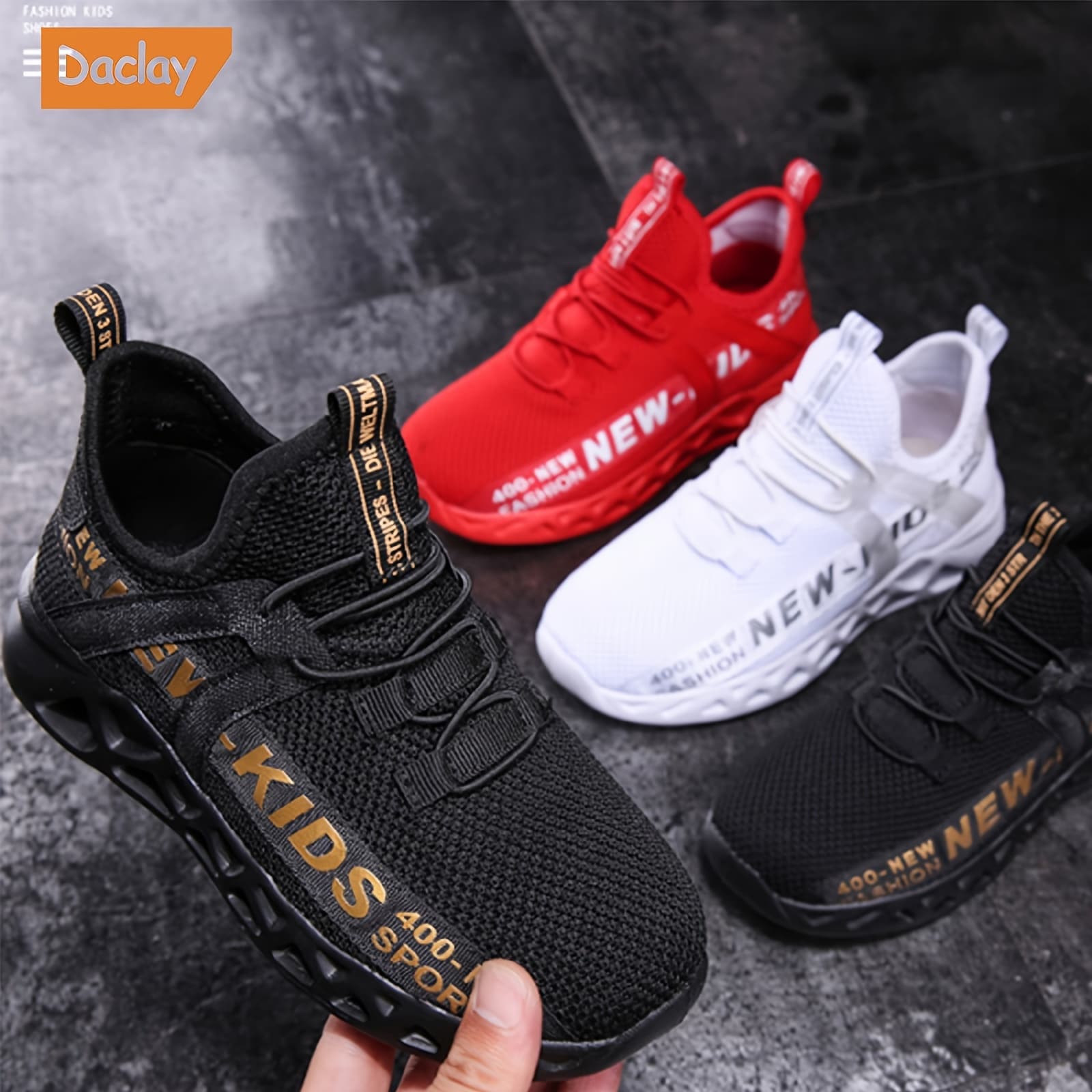 Daclay Kids Sports Shoes, Breathable Running Shoes Spring And Autumn, Casual Knit Sneakers For Girls Boys School